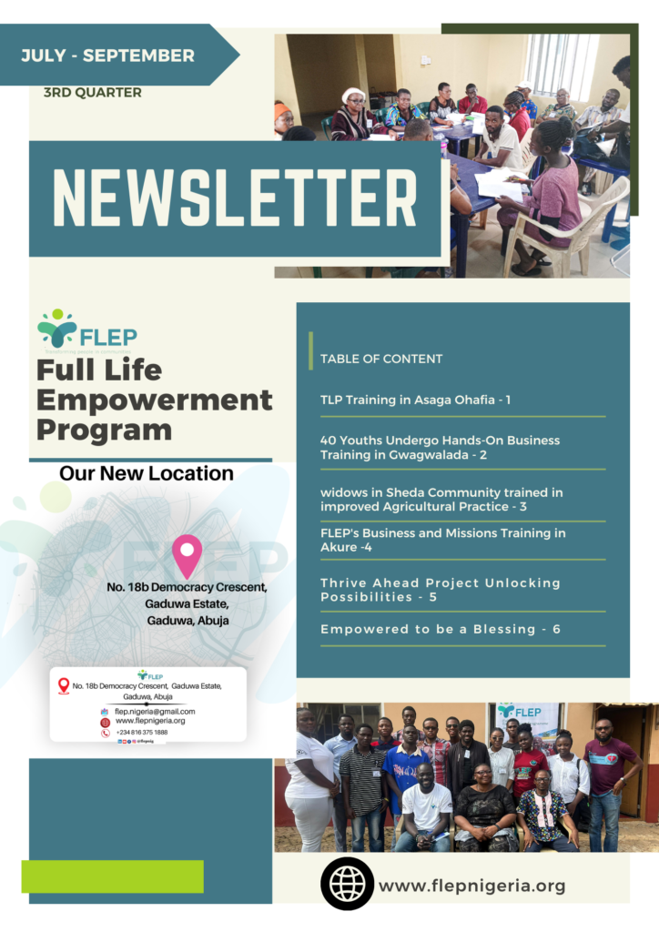 FLEP third quarter newsletter: Here are some interesting stories and activities within the period FLEP third quarter newsletter: Here are some interesting stories and activities within the period